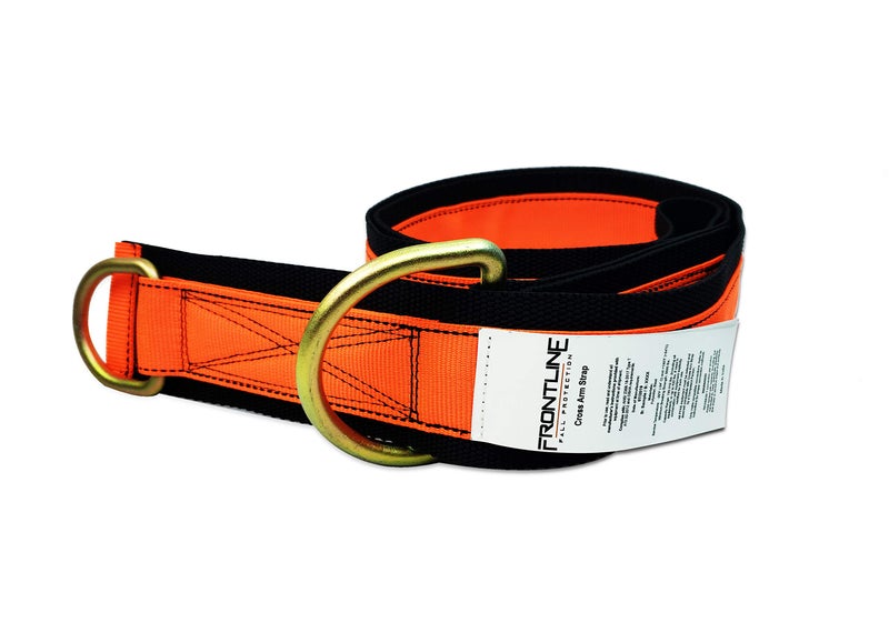 FRONTLINE FALL PROTECTION Frontline MPS06 Premium Cross Arm Strap with Reinforced Webbing 6 ' | Beam Anchorage Straps | D-Ring at Both Ends | ANSI & OSHA Compliant | High-Tenacity Polyester Webbing and Alloy Steel D-Ring - Image 1